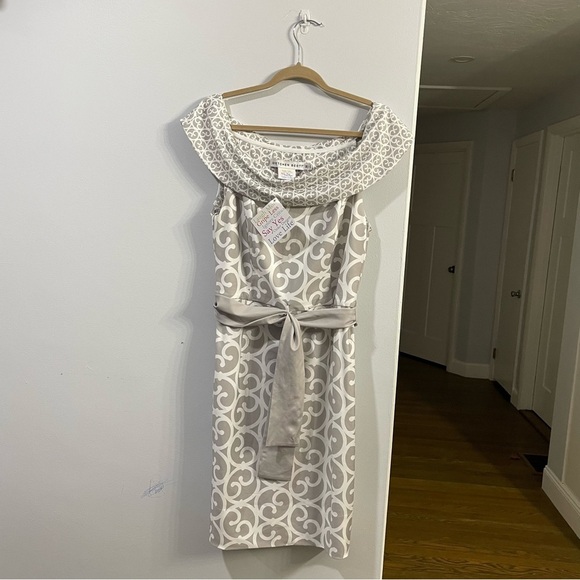 GRETCHEN SCOTT Ladeda jersey dress in heavens gate neutral - Picture 9 of 9